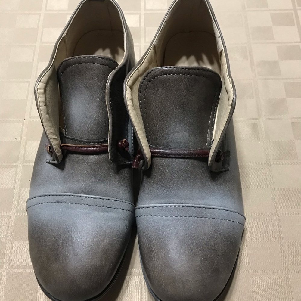 Gray Brown‎ Slip On Loafer Comfort Leather Casual